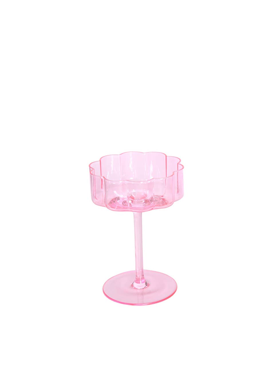 TUTU Home - Wholesale Cocktail/liquor glass - "Flower" Crystal Cocktail Glass – Pink 230ml