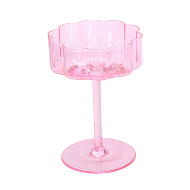 TUTU Home - Wholesale Cocktail/liquor glass - "Flower" Crystal Cocktail Glass – Pink 230ml0