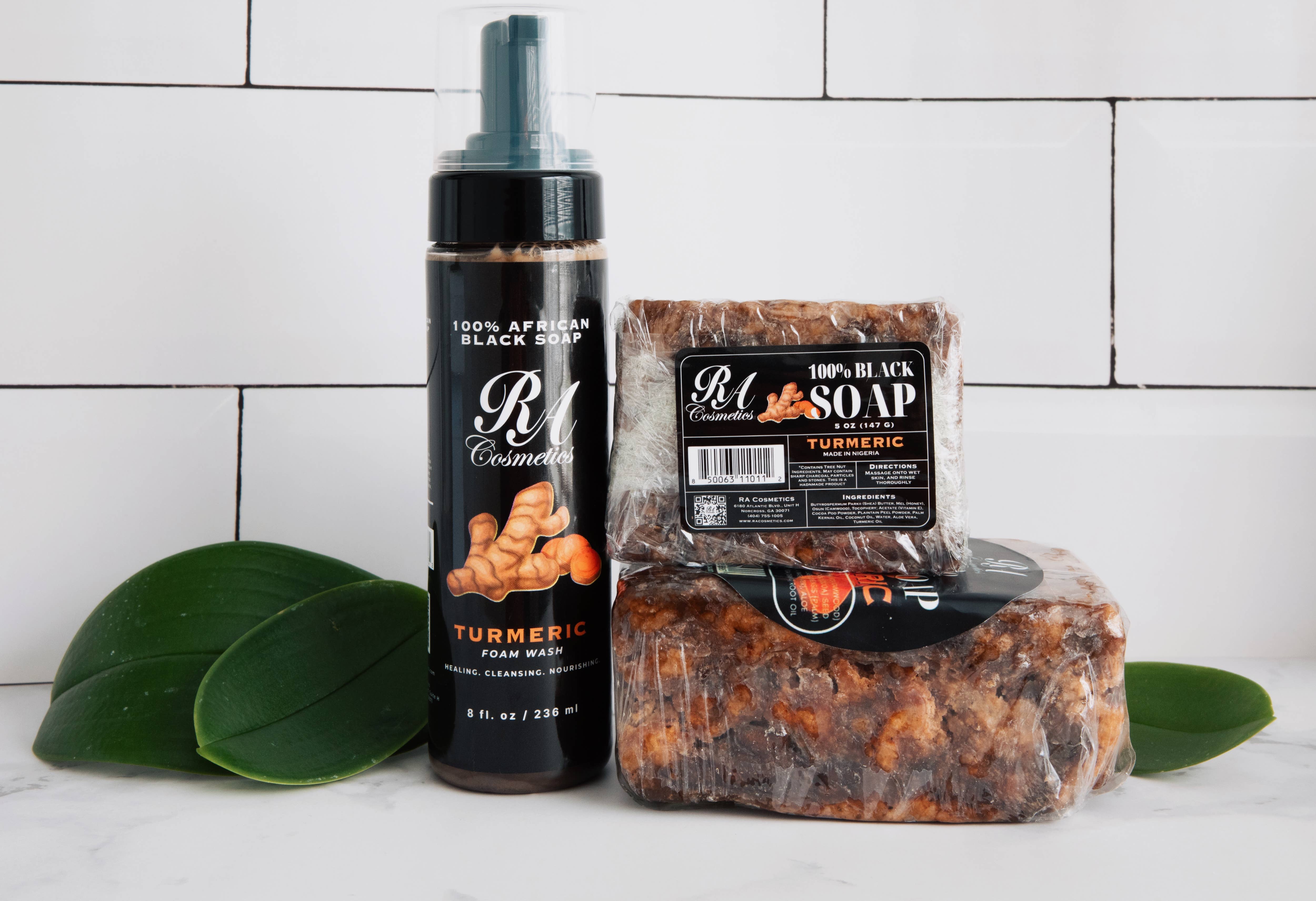 RA Cosmetics - Wholesale Bar Soap - African Black Soap Bar, Turmeric Oil - 5oz2