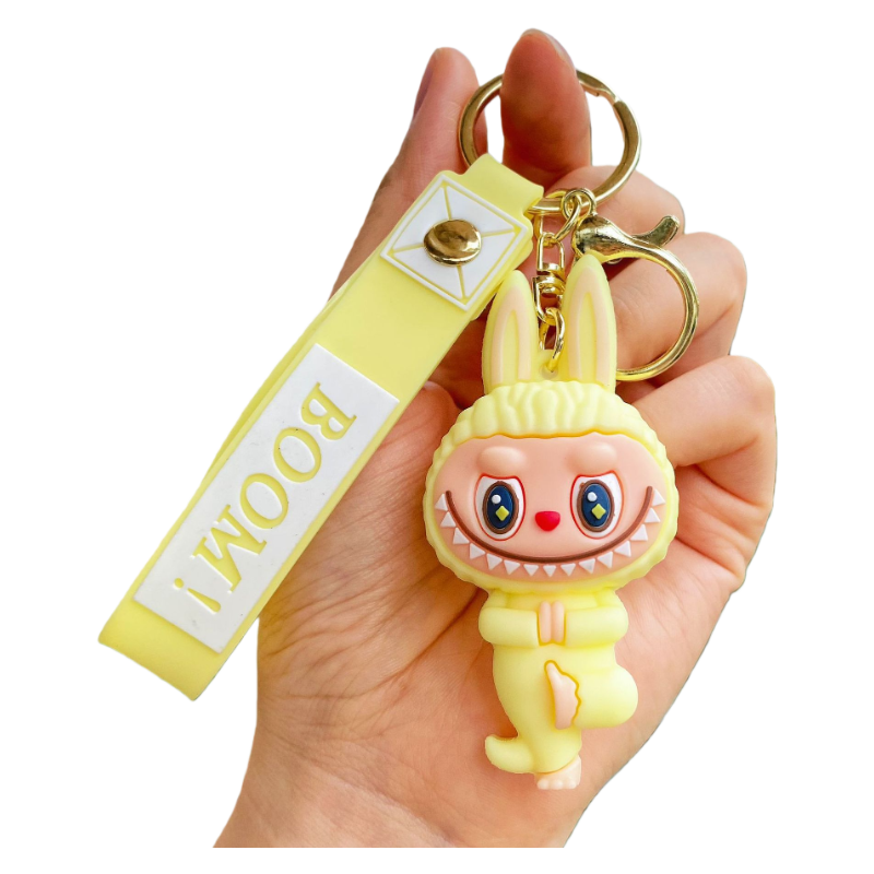 Auraquise - Vente Porte-clés – enfant - Porte-clés en silicone Monster Cozy Yoga Charm mignon dessin animé0