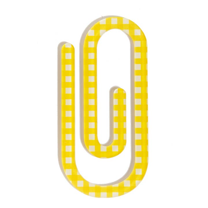 Sunny Yellow Gingham Jumbo Paperclip for wholesale by Kingfolk Co
