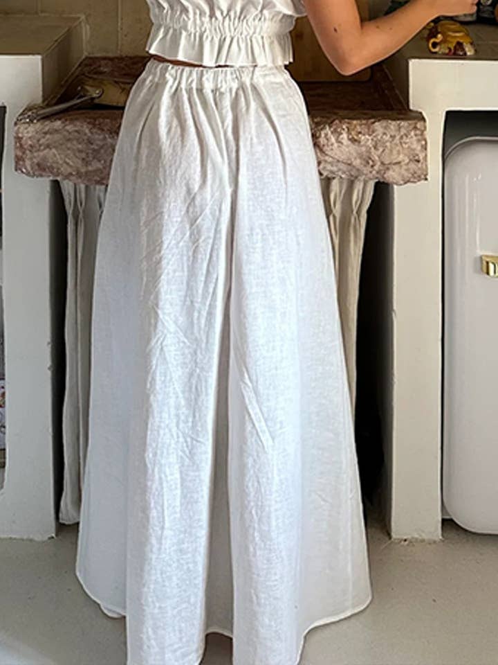 alberalkirk - Wholesale Top & Skirt Set - Women's - Linen Cotton Sleeveless Vest & Skirt Set N25Z1451