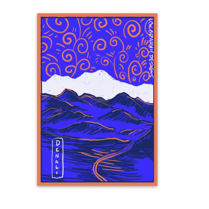 Adhesivo Art National Park, vinilo en espiral del Parque Nacional Denali para venta al por mayor de LCW Graphic Designs