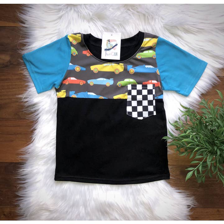 Race Car Pocket Tee by TwoCan for wholesale by Wellington Design Co.
