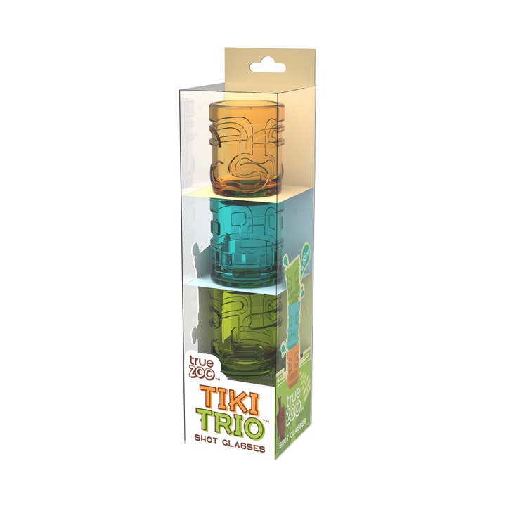 TRUE - Wholesale Shot Glass - TrueZoo Tiki Trio Stackable Glass Shot Glasses - Set of 3