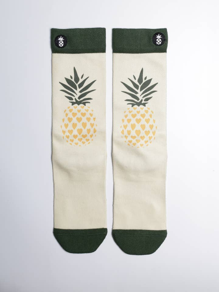 Pineapple Sweetheart Printed Crew Socks - S/M for wholesale by Just Fun Socks