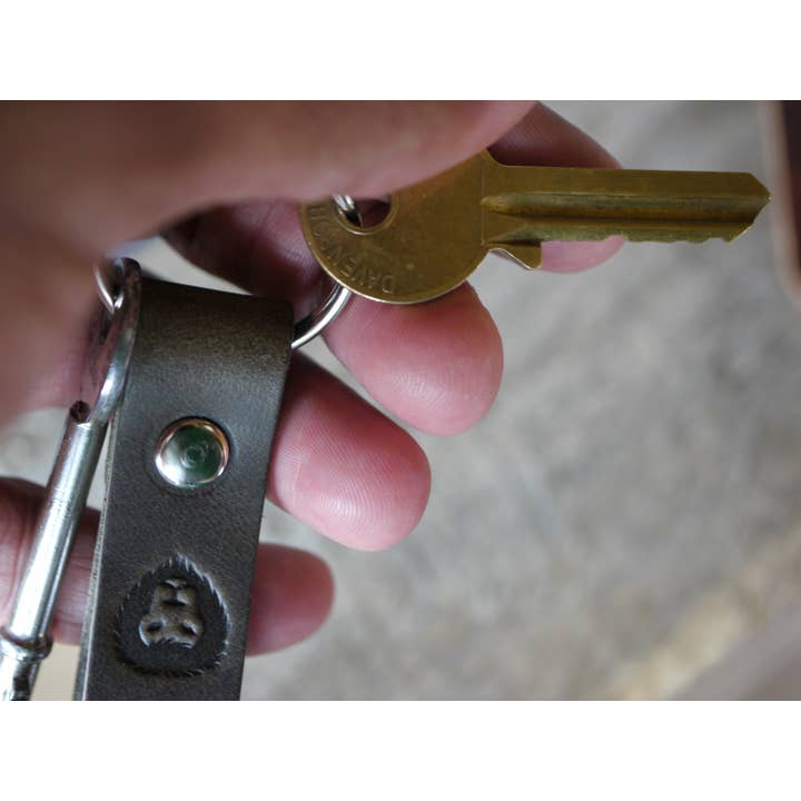 Kingsley Leather - Wholesale Keychain - Unisex - Leather Keychain - Rugged Grey1