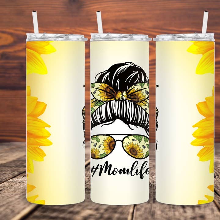 Gobelet élégant en forme de tournesol pour maman pour la vente par C3 Custom Designs LLC