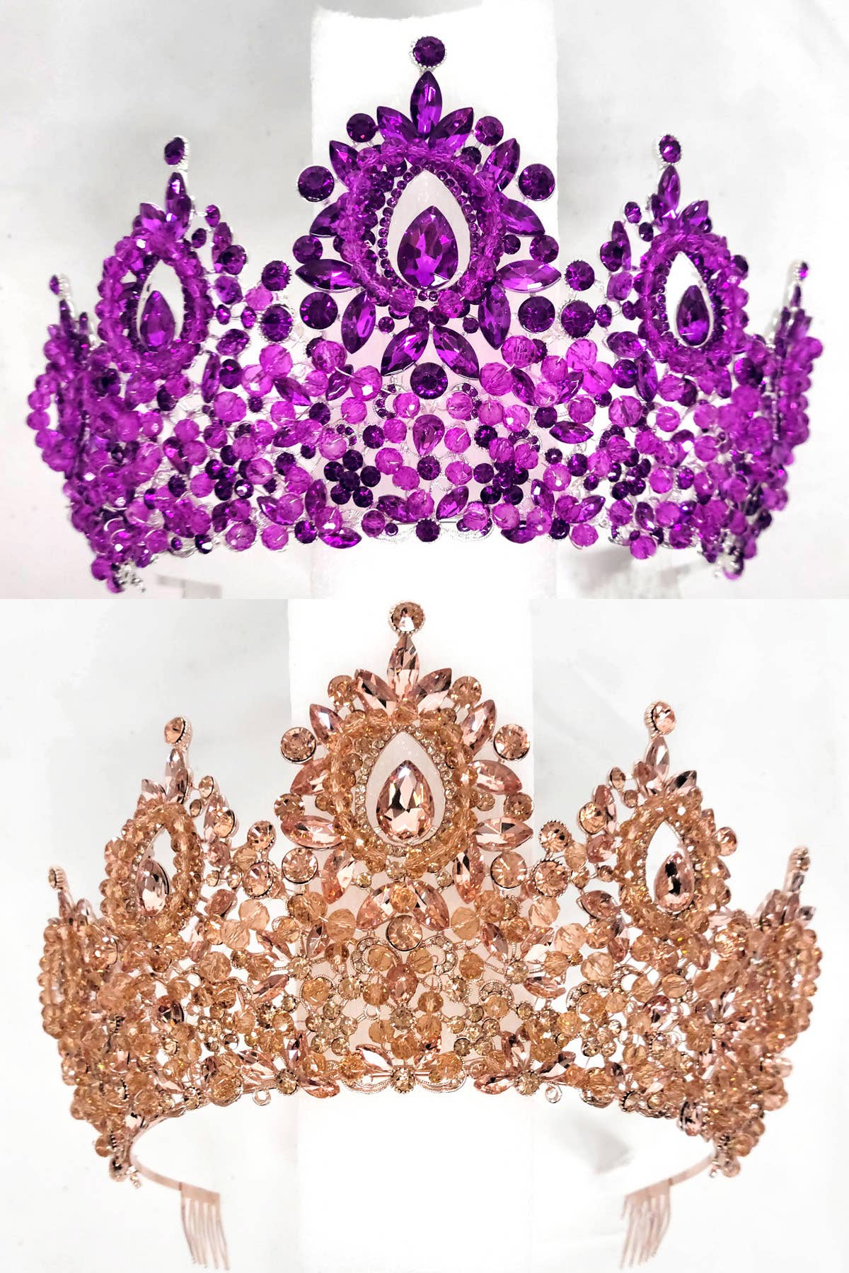 Chicas - Wholesale Tiara - Women's - Metal tiara with crystal balls and jewel rhinestones HT9623