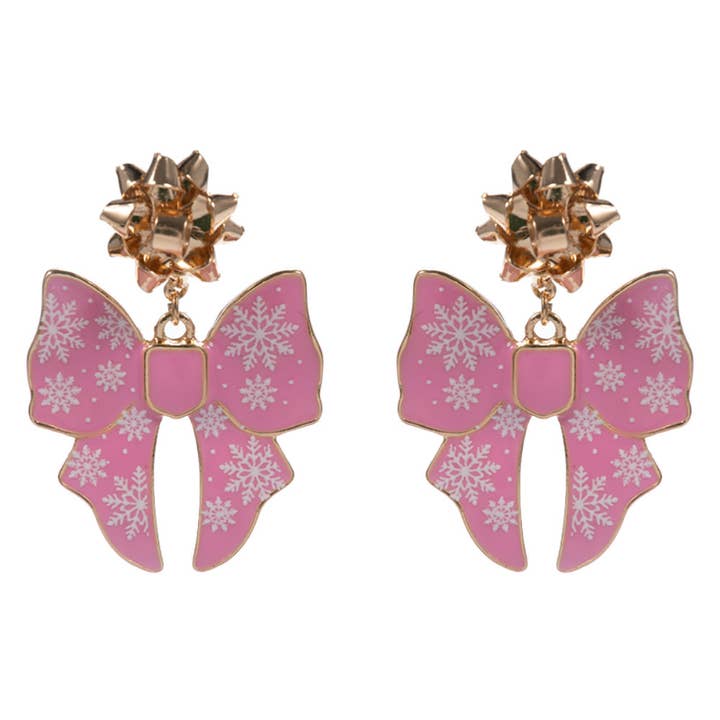 Sensibling Corp. - Wholesale Dangle Earrings - Festive Holiday Bow Dangle Earrings1