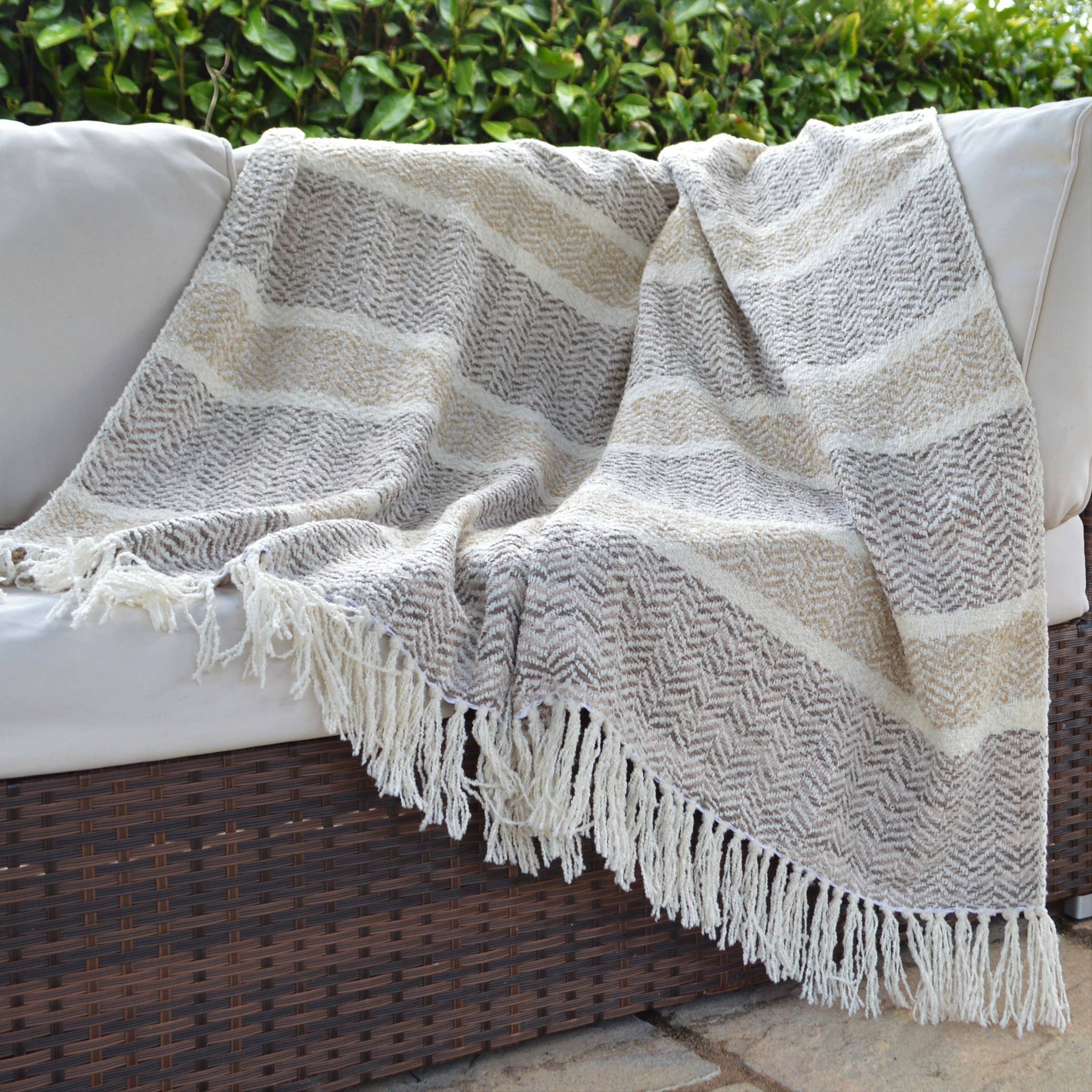 Allure Bath Fashions - Wholesale Throw Blanket - Savannah Herringbone Throw Blanket - 100% Recycled Materials5