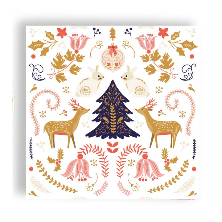 Christmas Woodland 24ct Cocktail Napkin Separates (3ply) for wholesale by Fabuplates