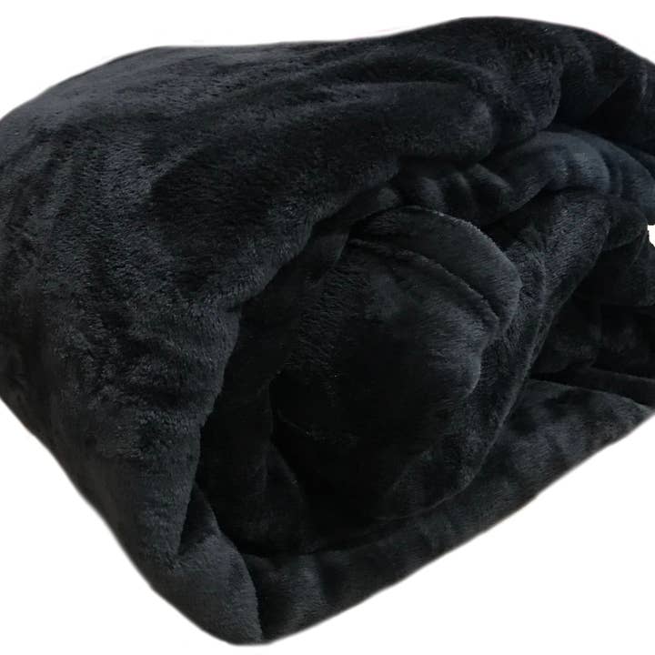 home mart goods - Wholesale Bedding Blanket - Black Super Soft Plush Warm Cozy Bed Throw Flannel Blanket1