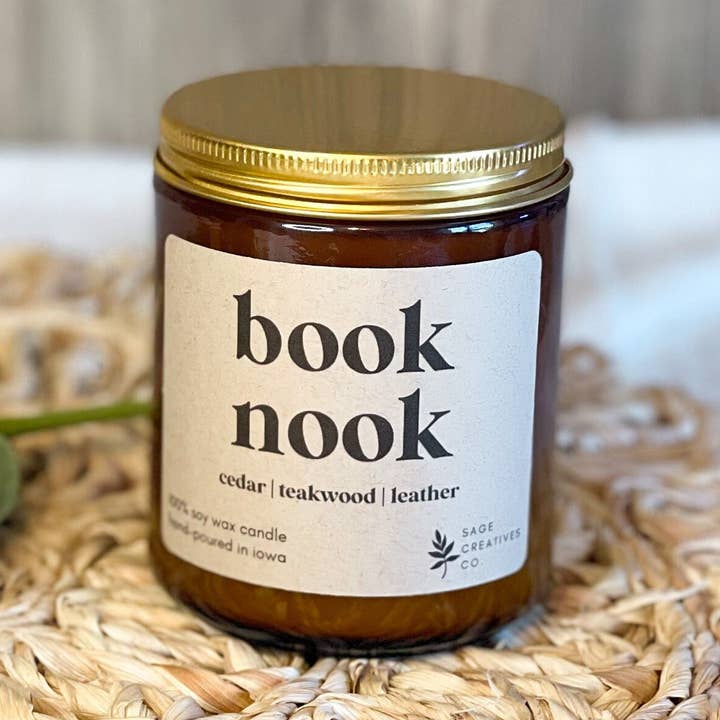 Sage Candle Co. - Vente Bougie en bocal - Book Nook - Bougie 100 % cire de soja0