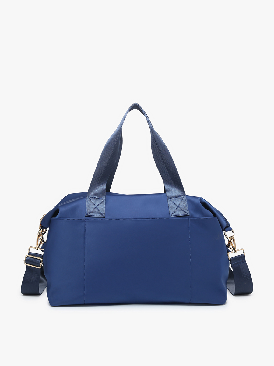 Jen & Co. - Wholesale Weekender Bag - Women's - M2279 Navy Nylon Weekender w/ Dual Handles2