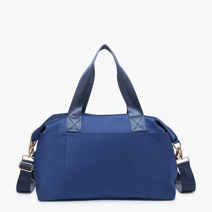 Jen & Co. - Wholesale Duffel- en weekendtas - Dames - M2279 marineblauwe nylon weekender met dubbele handgrepen2