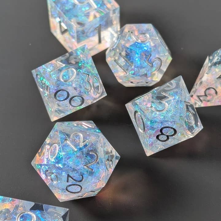 EBONWOOD - Wholesale Dice - Sylvan Aurora 7-Piece Polyhedral Dice Set6