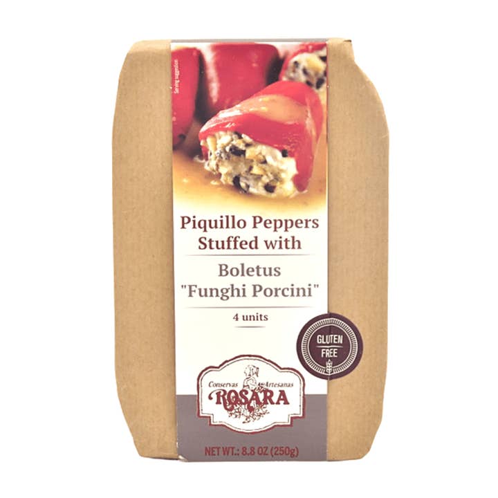 Poivrons Piquillo farcis aux cèpes « Funghi Porcini » pour la vente par LE GOURMET CENTRAL