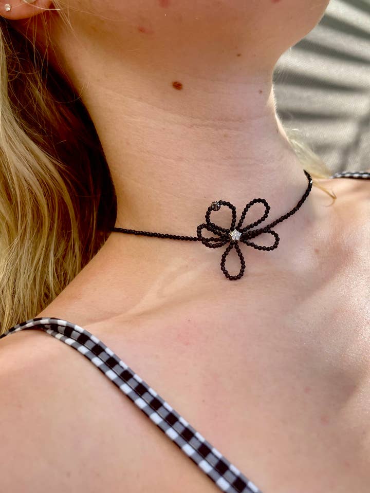Beaded Flower Choker for wholesale by Mary Lo