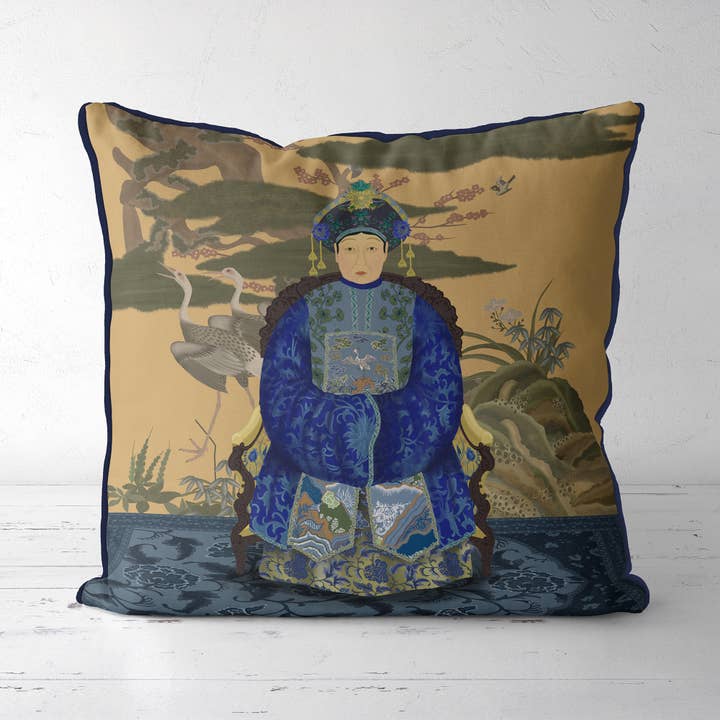 FabFunky Ltd – Engroshandel Pyntepude – Kinesisk kejser/kejserinde 1 guld Chinoiserie pudepude1