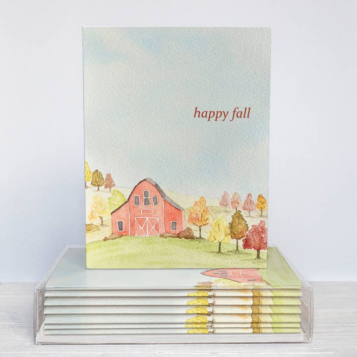 Carte de vœux Joyeux Automne - Coffret de 10 cartes pour la vente par White Clover Paper Co.