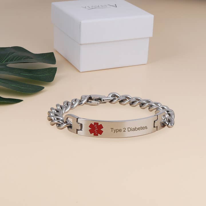 Anavia - Wholesale Link & Chain Bracelet - Medical ID Alert Bracelet - Personalized Emergency Jewelry