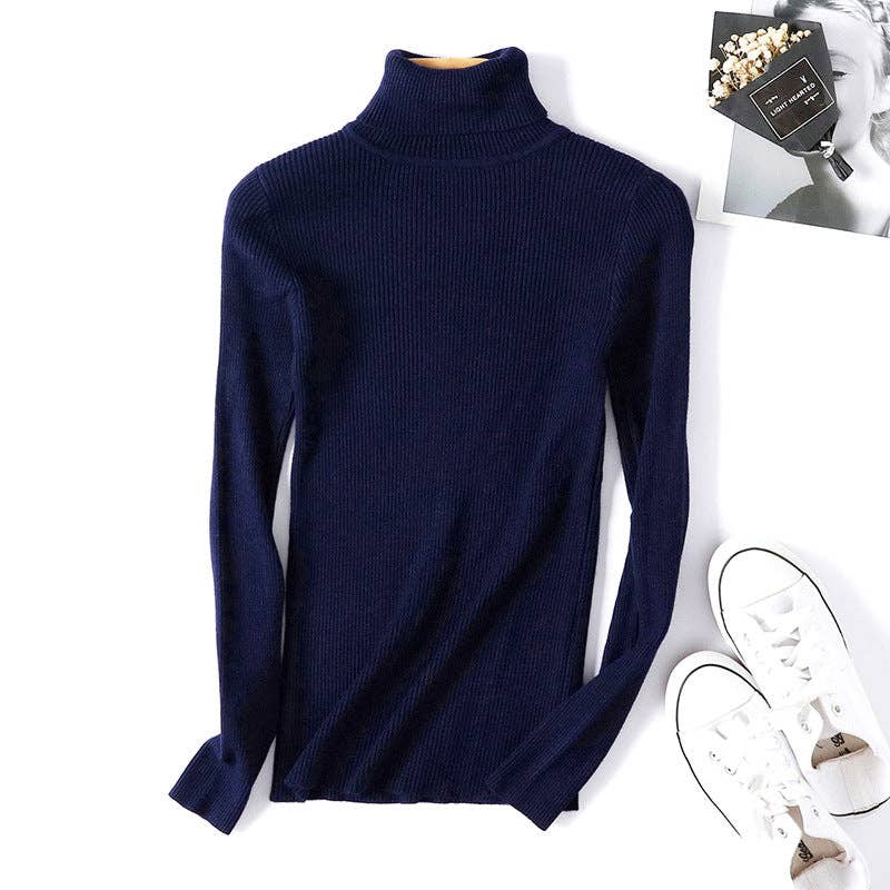 Marayn - Vendita all'ingrosso Maglione tricot - Donna - Maglione a Collo Alto Slim Chic Coreano Stile Senza Sforzo0
