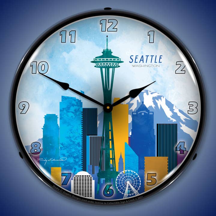 Collectable Sign and Clock LLC. - Wholesale Wall Clock - Seattle Skyline