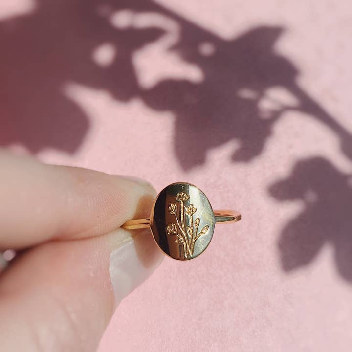 Mauve Jewelry Co. - Wholesale Signet Ring - Wildflower Ring