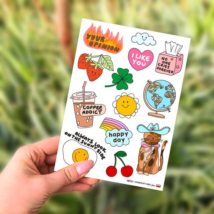 Adesivi Foglio SWEET HAPPY DAY per la vendita all'ingrosso da parte di Yeah Bunny