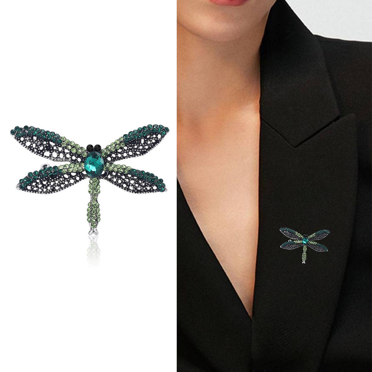 Ole - Wholesale Broche - Libelle Legering Strass Broche PA57614