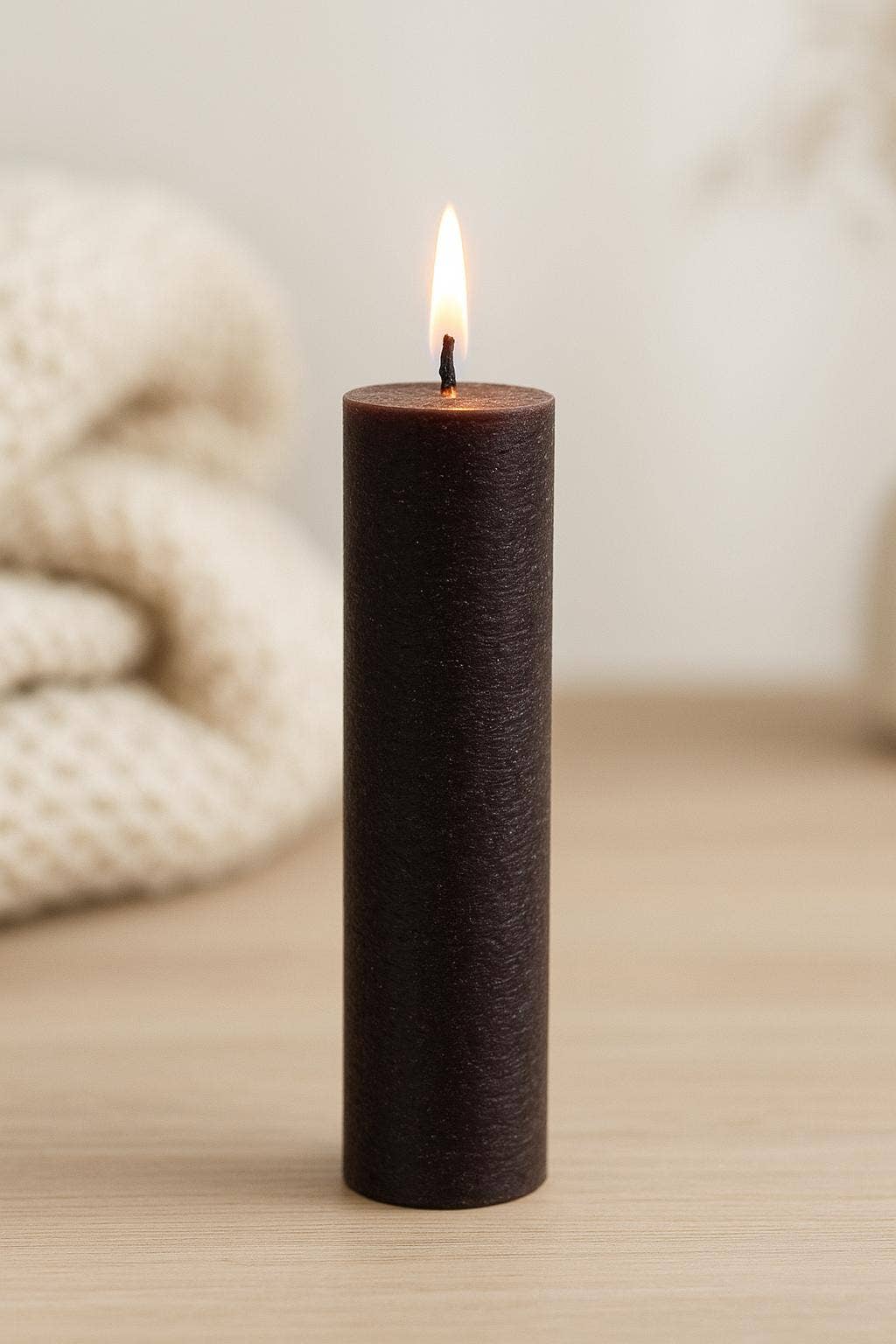 NHP International - Wholesale Pillar Candle - Dark brown Sempre rustic dinner candles 3,2x15cm0