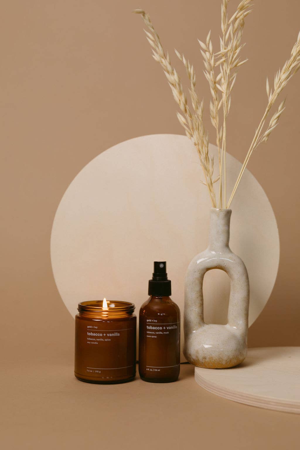 gold + ivy - Wholesale Jar/Filled Candle - tobacco vanilla soy candle - tobacco, vanilla, spice 3