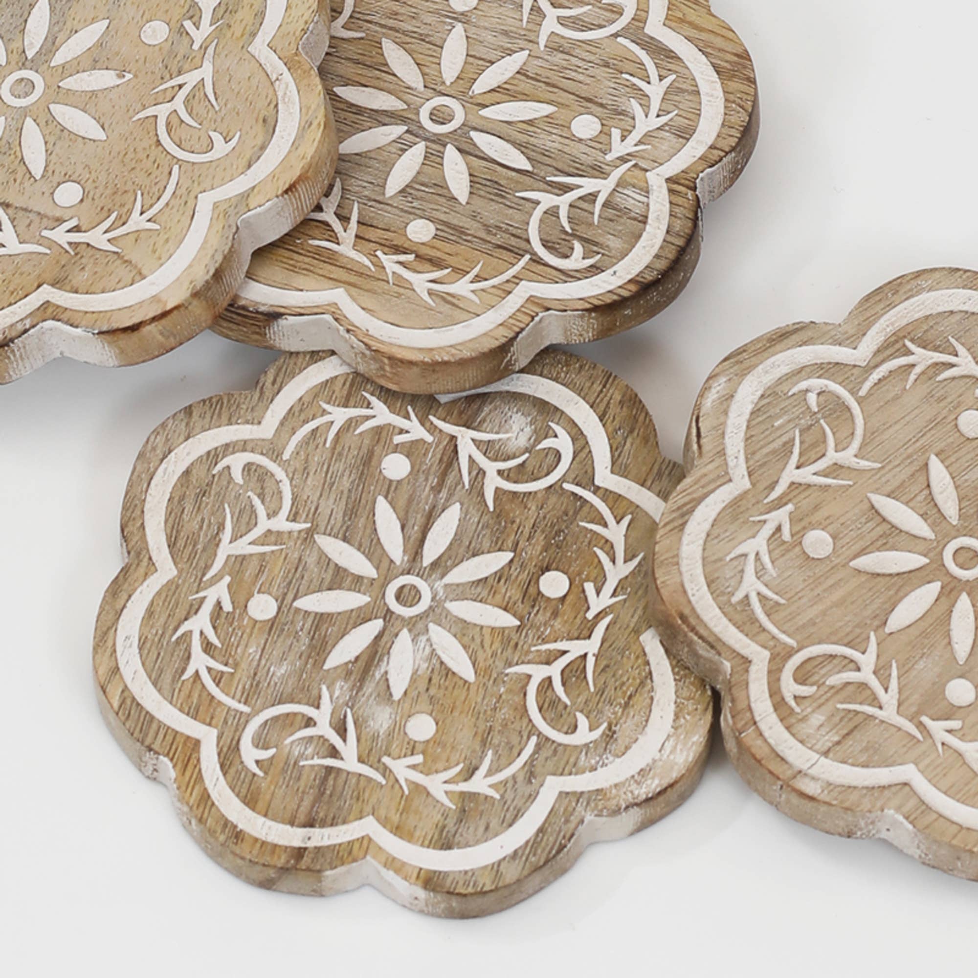 ExpoBazaar - Wholesale Coasters - Wood Coaster Set | Assorted Design Coasters | Pack of 45