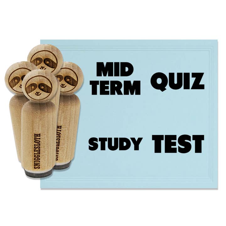 School Important Calendar Study Quiz Test Min Term Rubber Stamp Set for Stamping Crafting Planners for wholesale by Sniggle Sloth