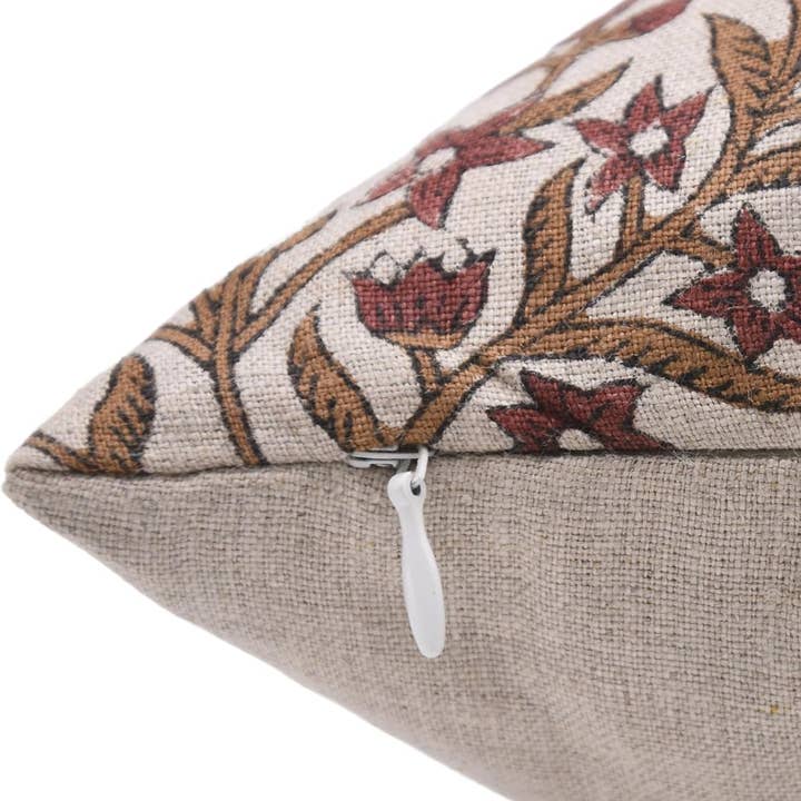 Fabdivine - Wholesale Throw Pillow Cover - Natural Print Pure Linen Cushion Cover - Vrindavan2