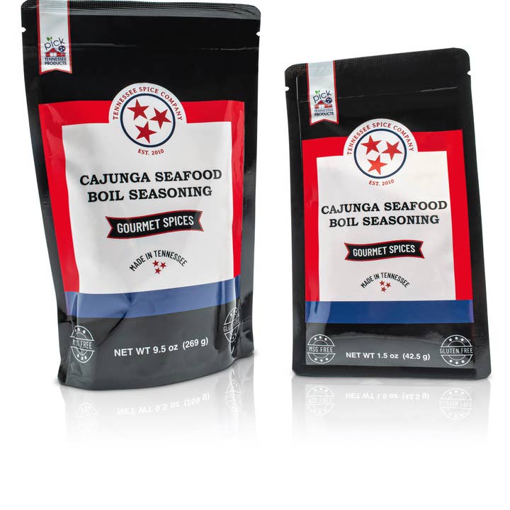 Lagniappe Spice & Tennessee Spice Company - Wholesale Dried Spice Mix - Mini Packs - Cajunga Seafood Seasoning (TN Spice label)1.5oz