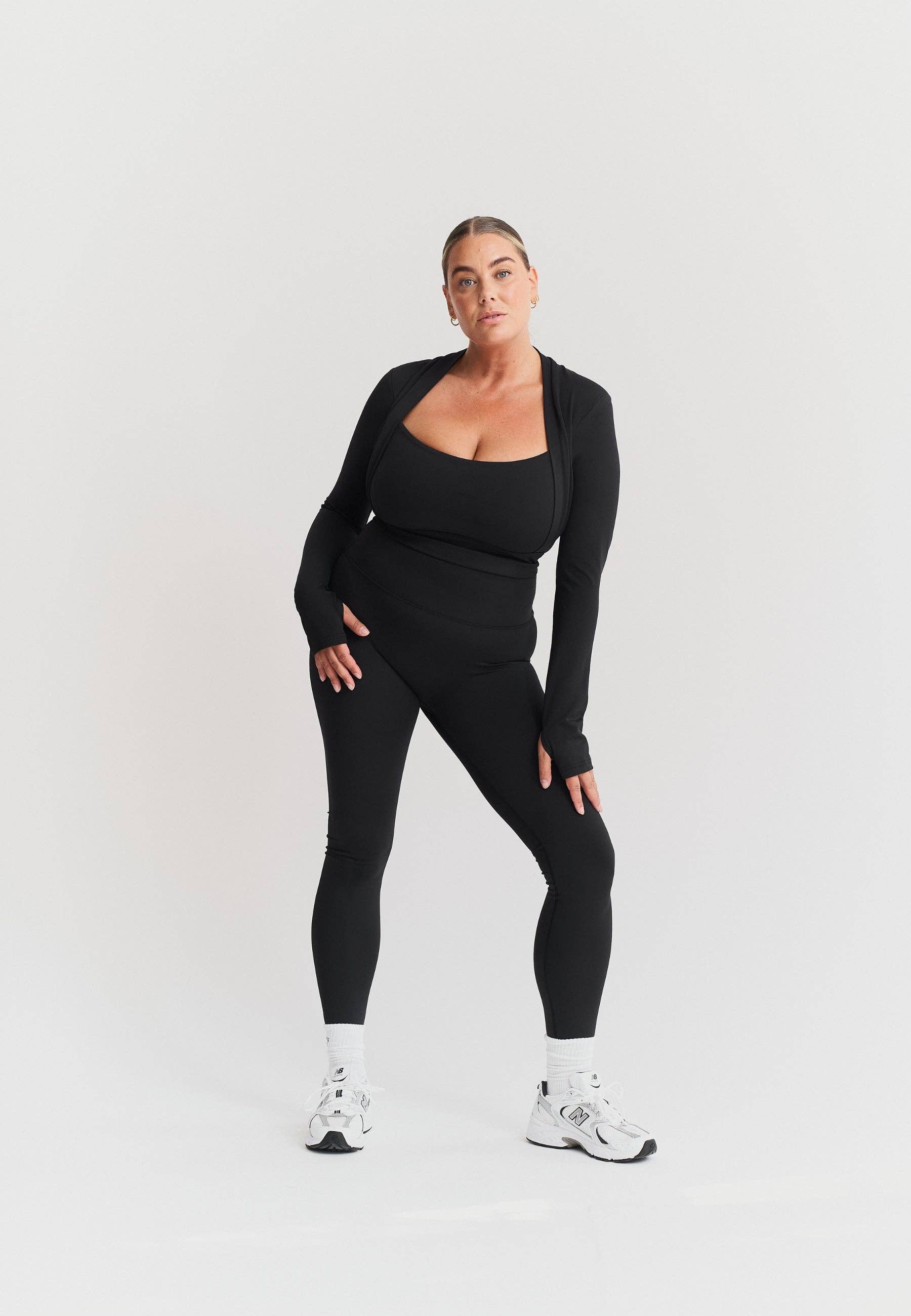 Sisterly Tribe - Wholesale Athletic Top - Women's - Softsculpt Bolero Long Sleeve Top - Black3