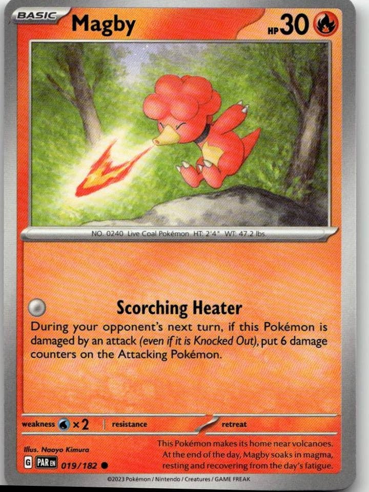 Pokémon SV04: Paradox Rift - Magby #019/182 for wholesale by Chronic Cards