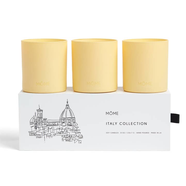 The Italy Collection – Scents of Soul, Stone & Sunshine for wholesale by Môme Candles