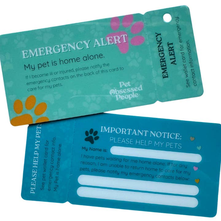 Pet Emergency Alert Tags & Cards for Keys and Wallet for wholesale by Pet Obsessed People