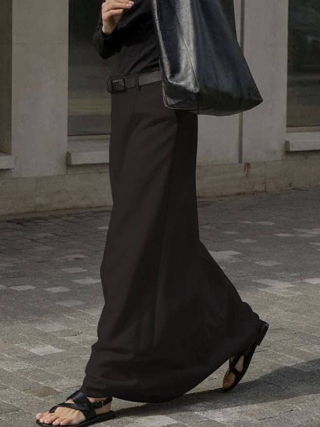 UZ Wholesale Store - Wholesale Skirt - Women's - Chic Solid Color H-Line Skirt