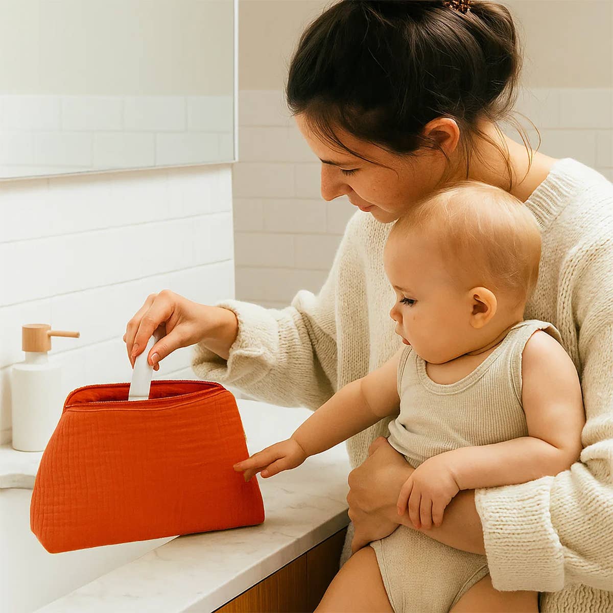 PAPATE - Vendita all'ingrosso Beauty case - Unisex - Borsa da toilette in cotone biologico - Fragola2