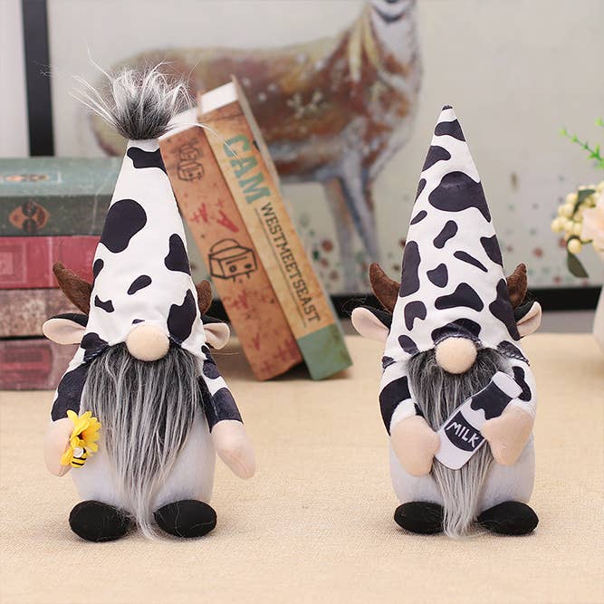 UNISHE - Wholesale Decorative Tabletop Object - Western Cow Print Dwalf Doll MIG0031