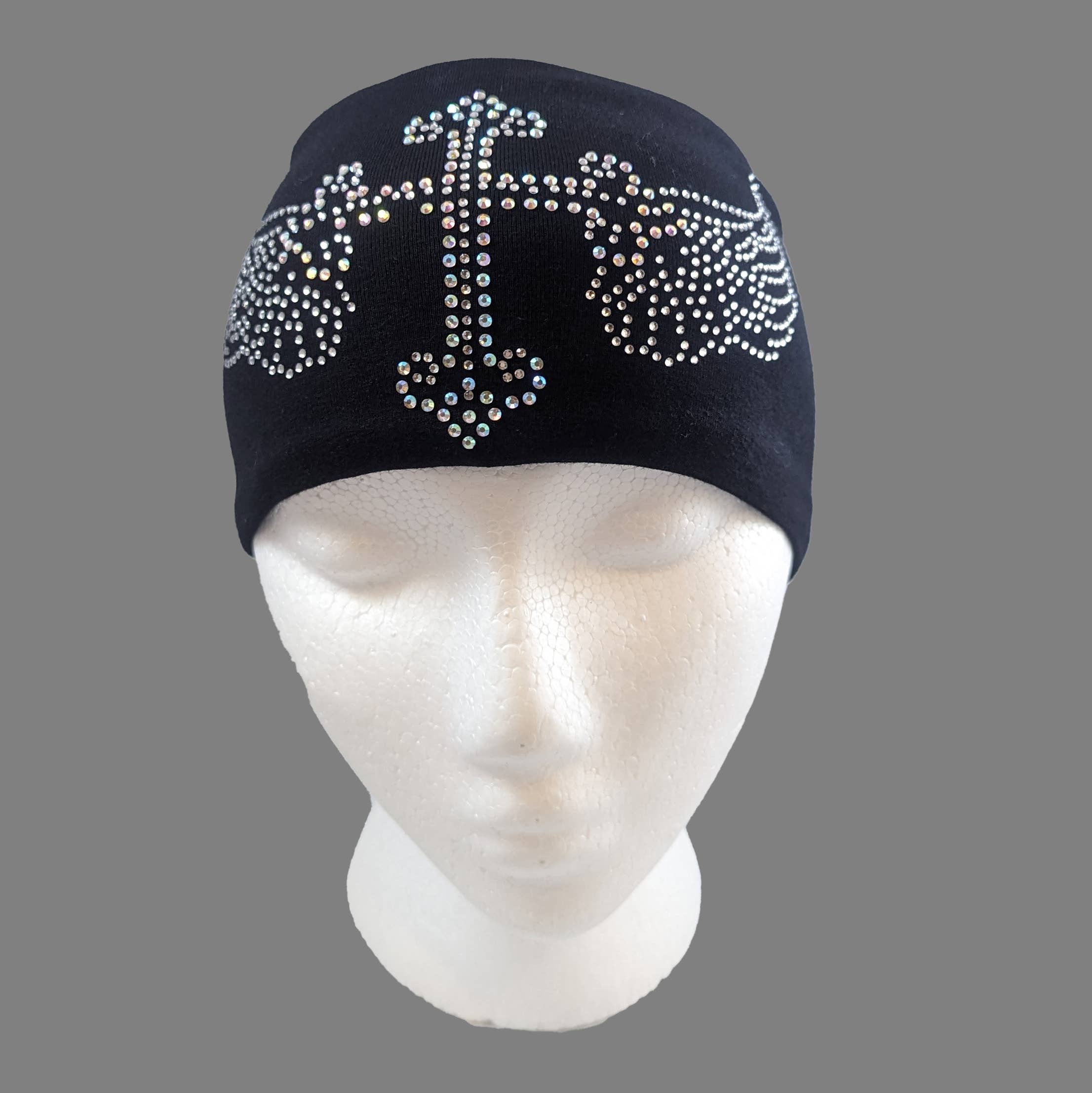 HW128R - Cross & Wings head wrap for wholesale by Gem City Attire