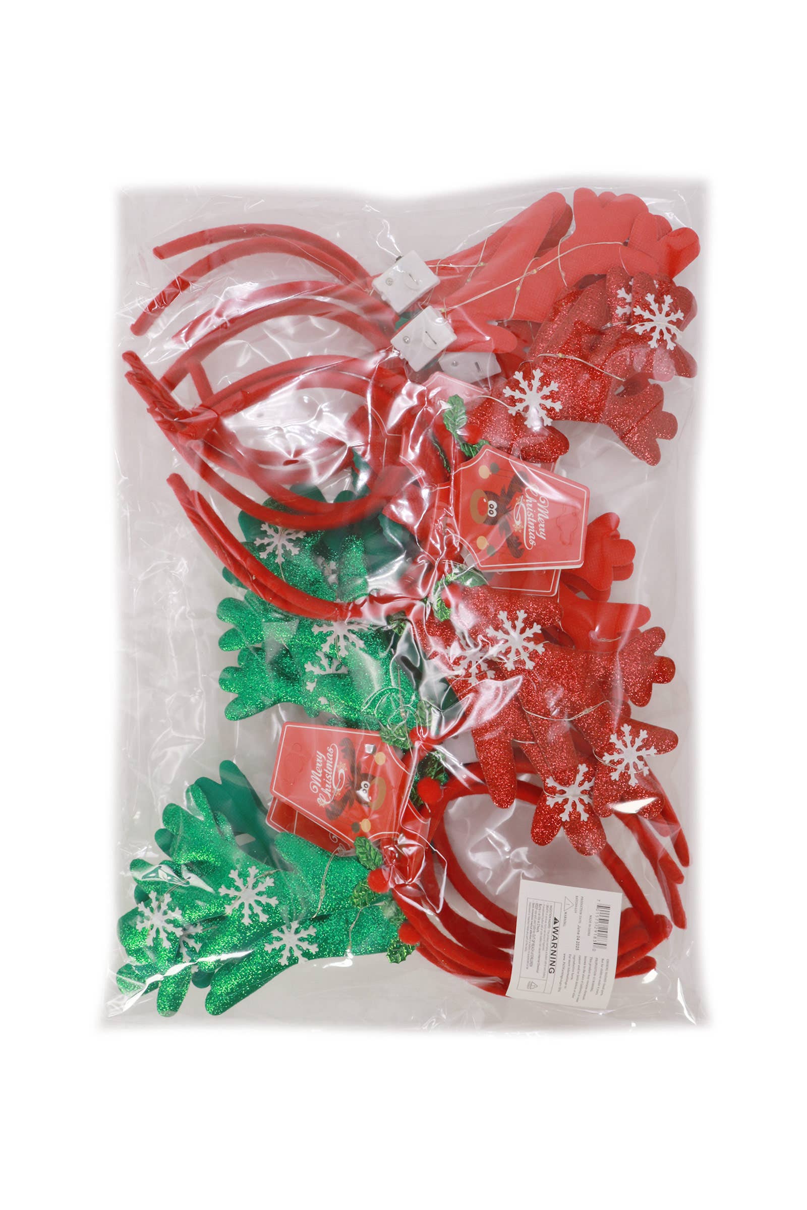 ASSORTED Glittery Reindeer Antlers Led Light-up Hairband for wholesale on Faire7