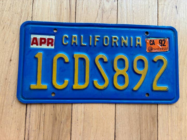 1970 Base California License Plate - 1992 Tab for wholesale by RusticPlates