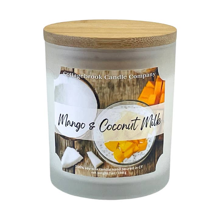 Mango & Coconut Milk Soy Candle for wholesale by Cottagebrook Candle Company