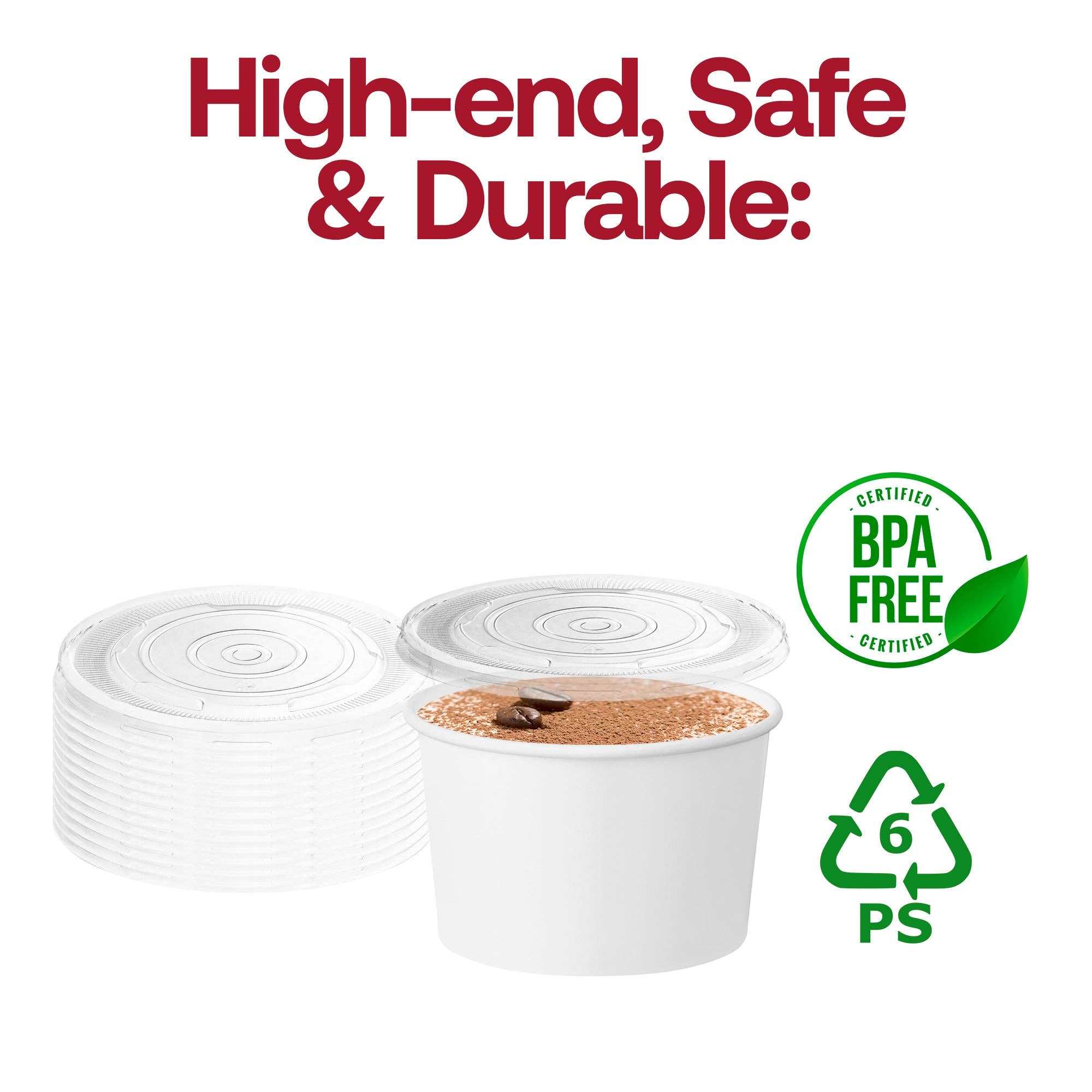 Smarty had a Party – Großhandel Einwegbecher – 12 oz squat Papier-Suppenschalen mit Deckeln - 50 Sets2