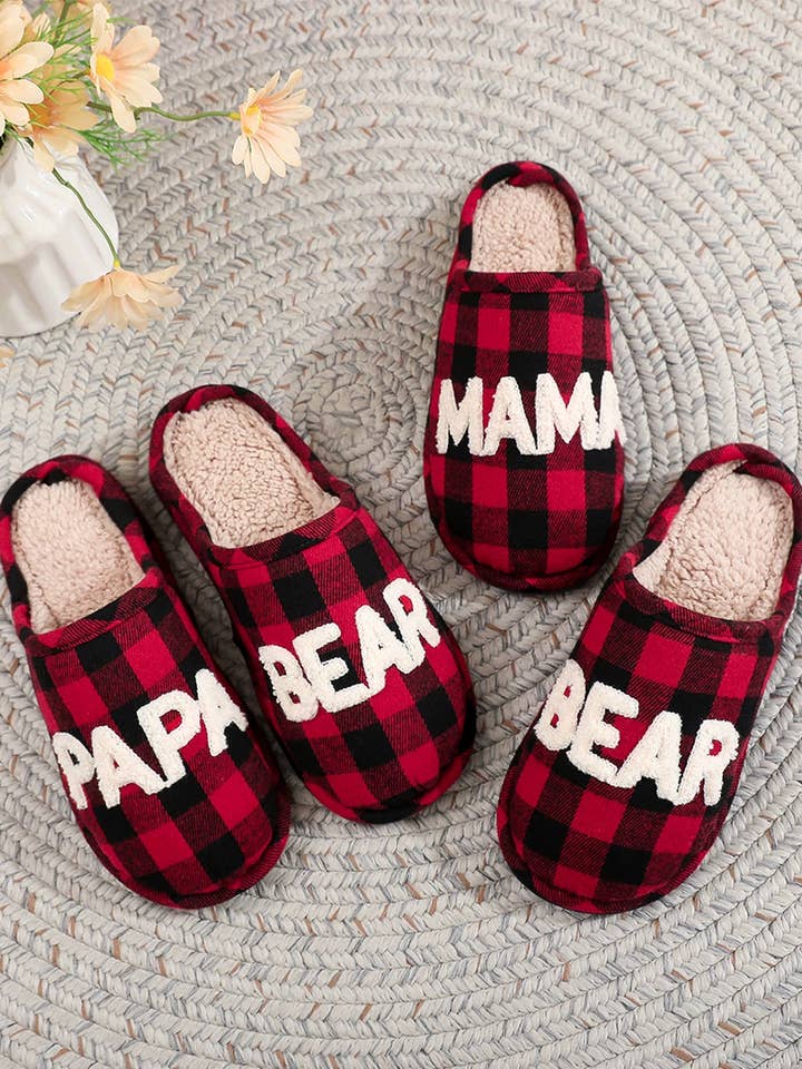 Christmas Scottish Black and Red Plaid Slippers ZK3497 for wholesale by UNISHE